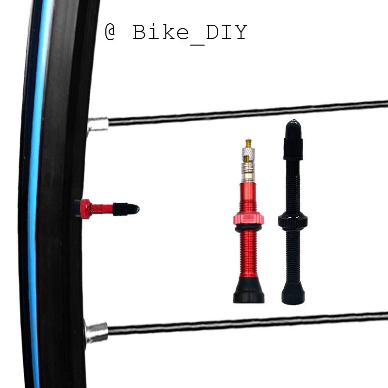 Valve Presta Tubeless Gros Volume V BIKE Pour Vélo Route 44mm En Aluminium Noir