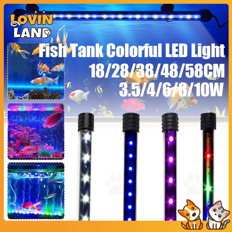 Submersible Aquarium Light Fish Tank Light Full Waterproof White and