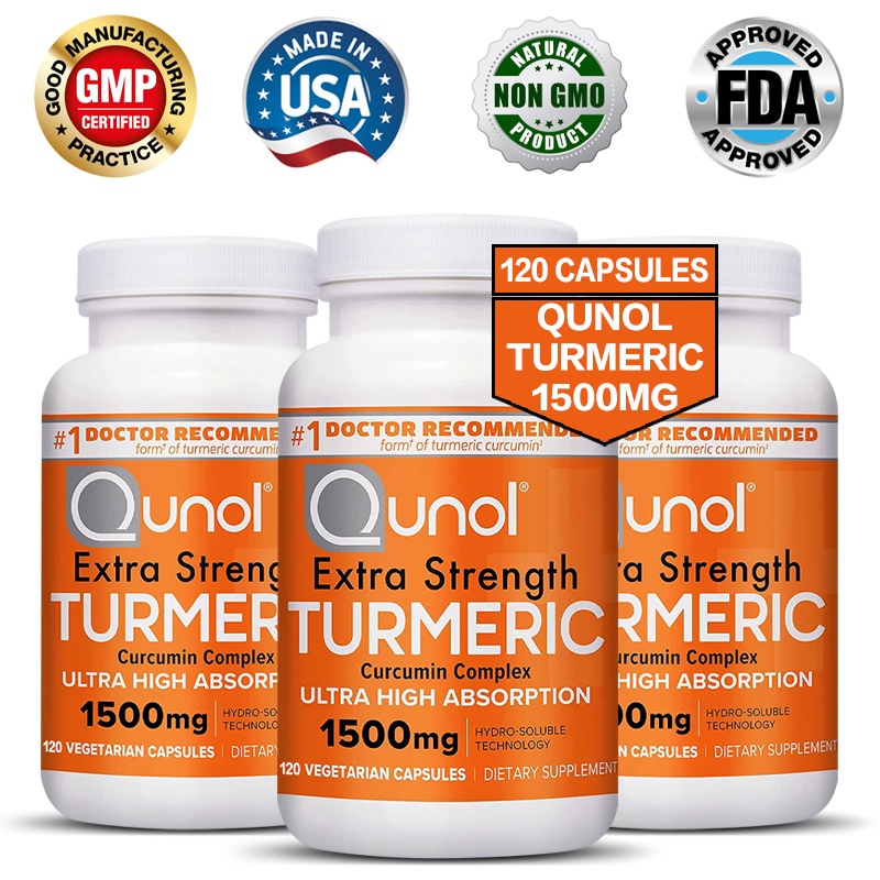 Turmeric Curcumin with Black Pepper, Qunol 1500mg Turmeric Extract