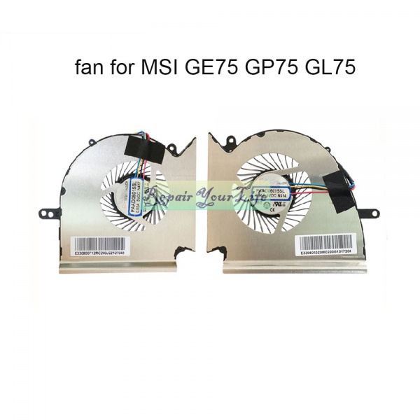 Laptop processor cooling Fans For MSI GE75 GP75 GL75 WE75 MS-17E7 MS ...