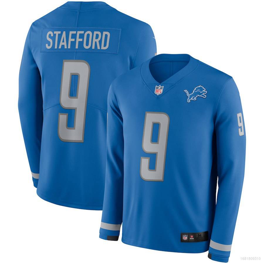 NFL Detroit Lions Jersey Football Long Sleeve Tshirts Stafford Tee