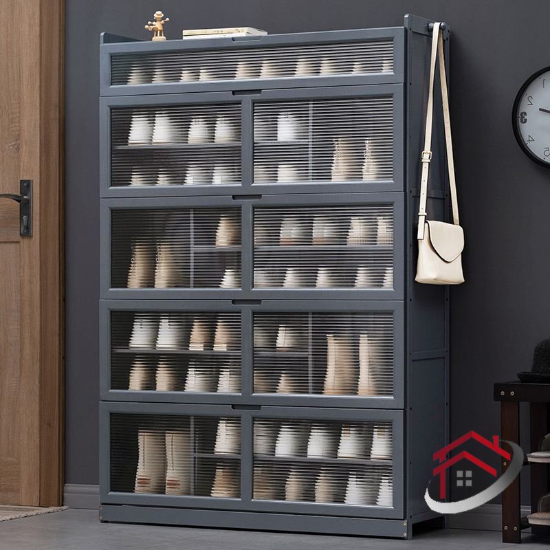 Acrylic Shoe Cabinet Solid Wood Shoe Cabinet Dust-proof Shoe Rack Multi ...