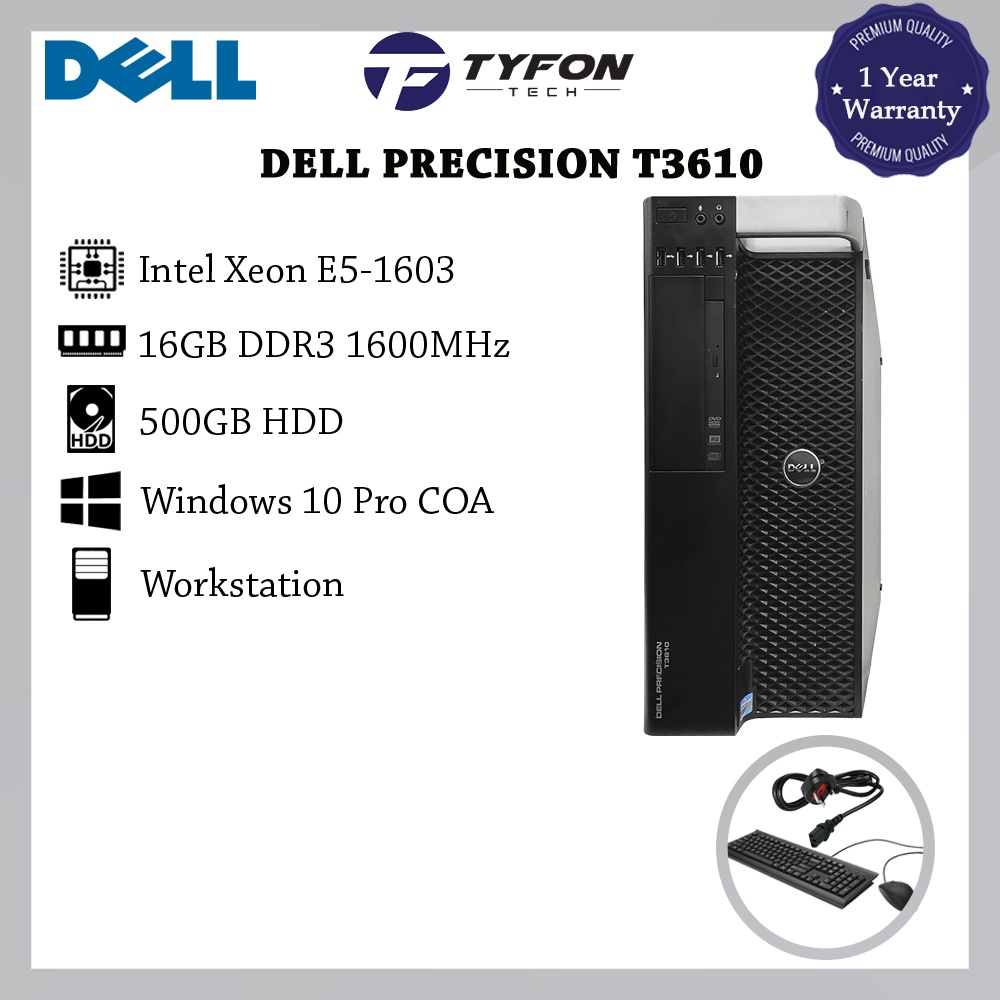 Dell Precision T3610 Workstation Xeon E5-1603 16GB DDR3 500GB HDD
