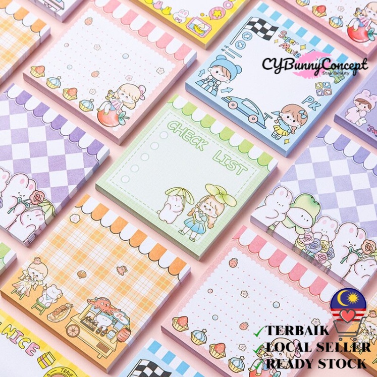 CYC 80 Sheets Colorful Cute Sticky Notes Memo Label Sticker Bookmarks ...