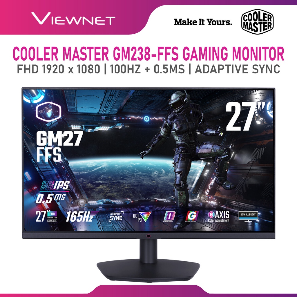 Cooler Master GM27-FFS Display / Gaming Monitor (IPS, Full HD, 165Hz, 0 ...