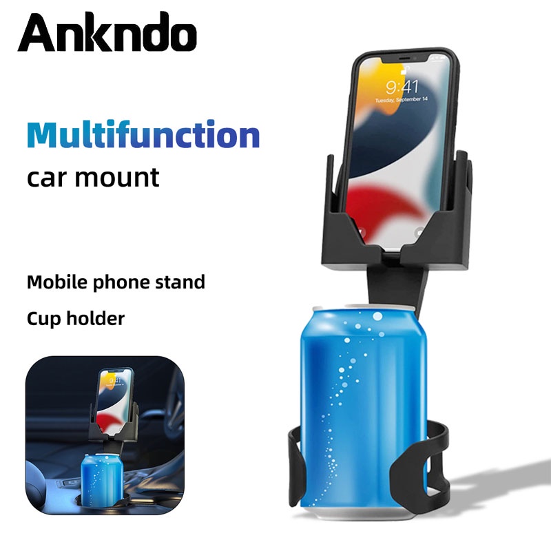 Ankndo Car 2in1 Cellphone Seat Cup Holder Mount Large Cup Holder