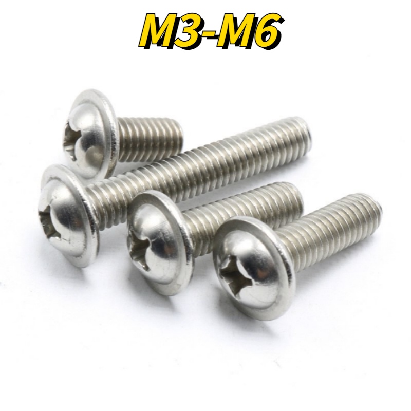 [XNY] High-quality Stainless Steel Phillips Round Head with Washer ...