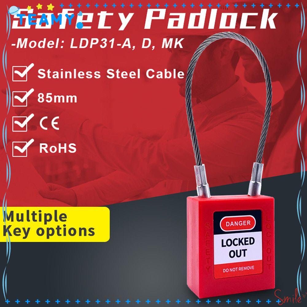 TEAMY Safety Cable Padlock High Security Locker Duffle Bag Plastic