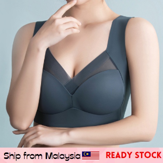 Womens Ice Silk Seamless Bra Plus Size L 3xl Sexy Mesh Fixed Cup