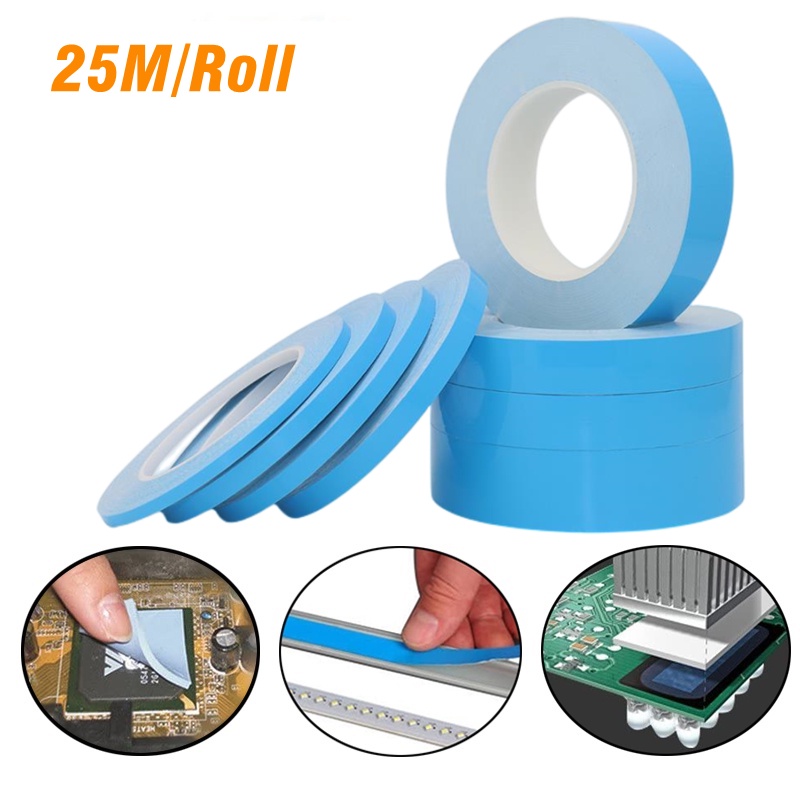 25M Double Side Thermal Conductive Adhesive Tape, Width 5/10/15/20/25/30/40mm Heat Transfer Tape