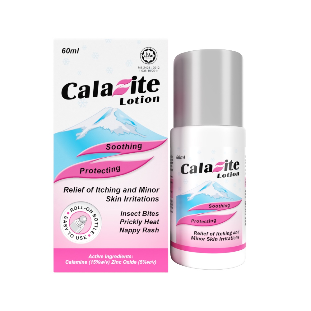 Calazite Lotion (Calamine) Roll On 60ML Ruam dan Chicken pox | Shopee ...