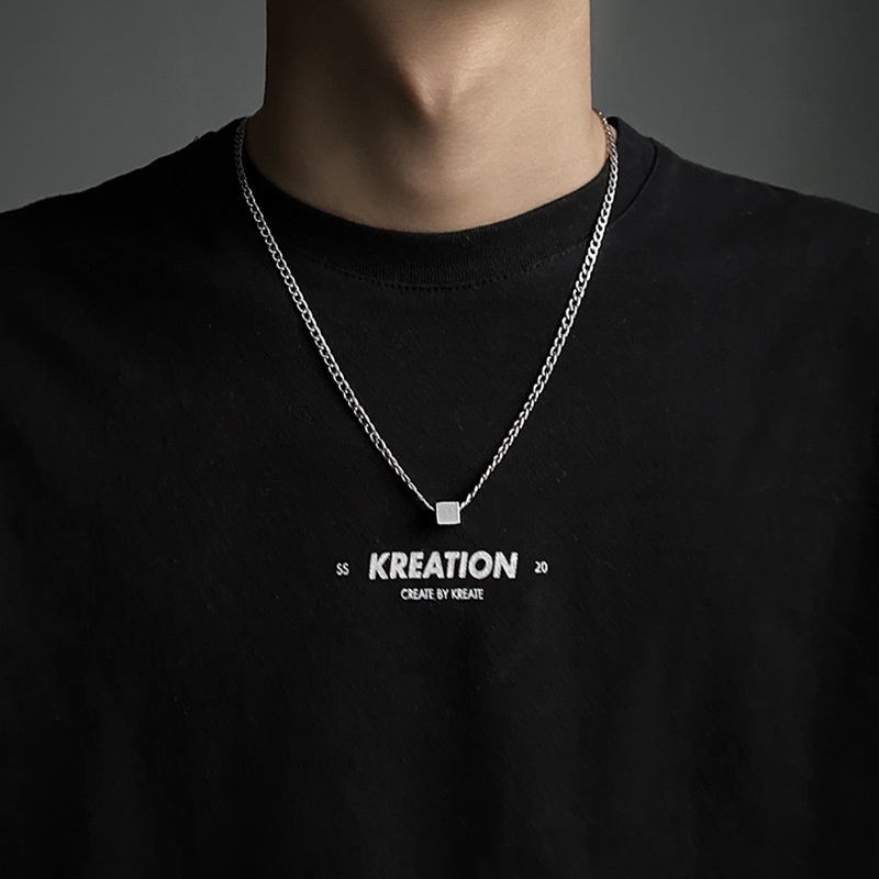 ONLYJUMP Microphone Pendant Necklace - Stainless Steel With Cubic Zirconia, Music Lover Jewelry Gift For Men & Women