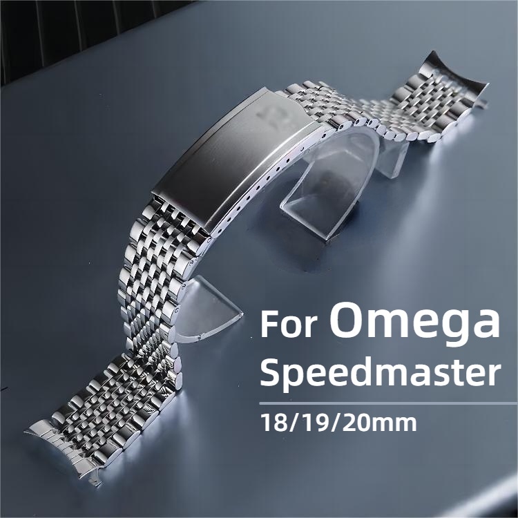 18 19 20mm Stainless Steel Strap for Omega Speedmaster Thin Metal Watch Band Nine bead Bracelet Shopee Malaysia