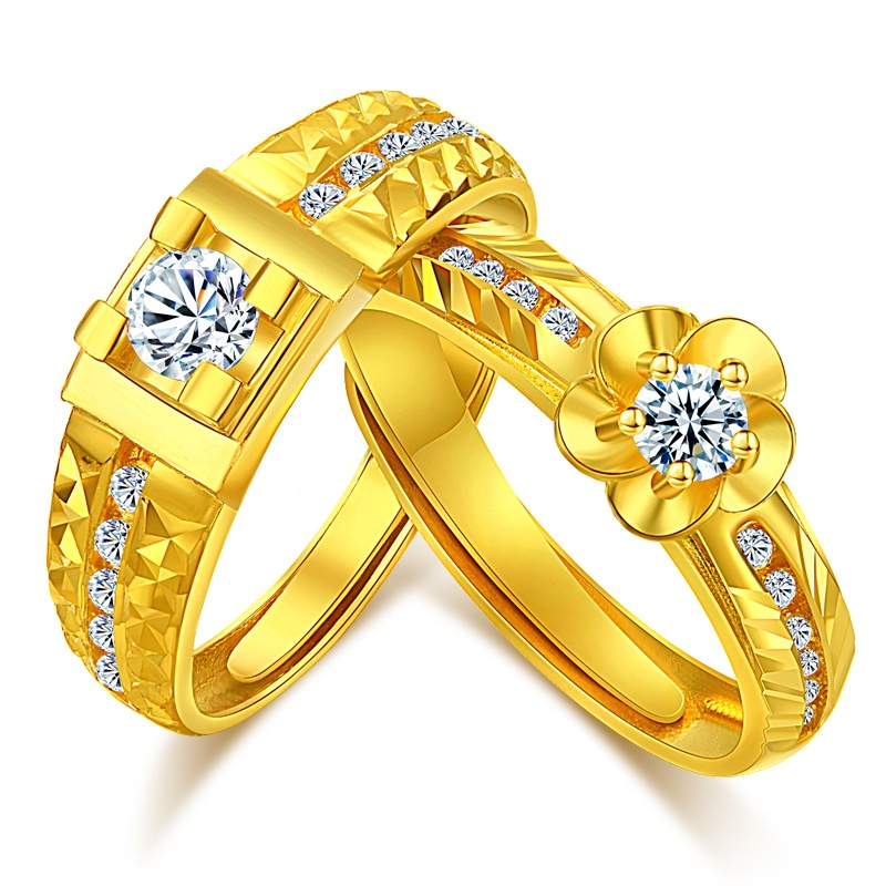 Goldkingdom Fashion Jewelry Accessories Ready Stock Diamond Ring Gold