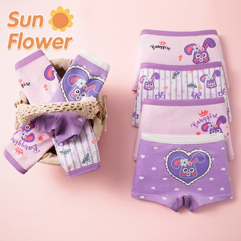 4pcs/set 114Y Children Briefs Underwear Baby Girl Panties Innerwear