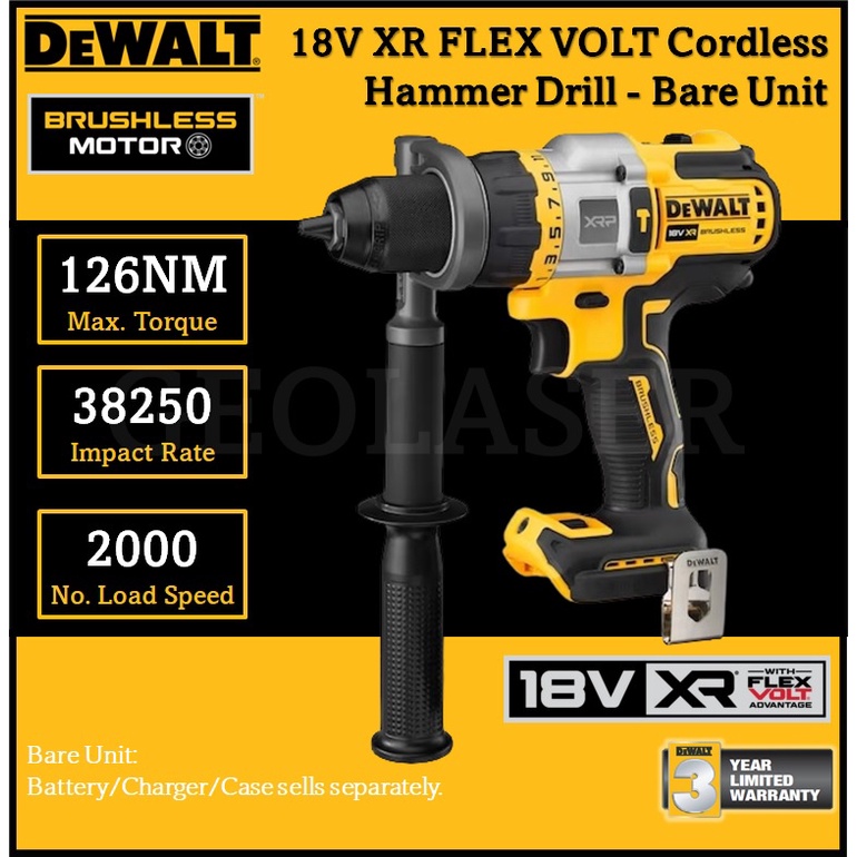 Dewalt DCD999N 18V XR FLEX VOLT Cordless Brushless High Torque Hammer ...