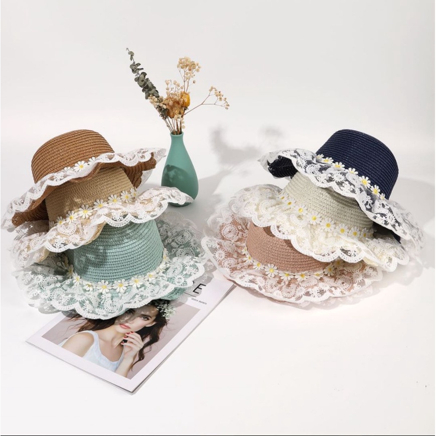 Fesyen Topi Matahari Daisy Renda Manis Kanak-kanak Gaya Sama | Shopee ...