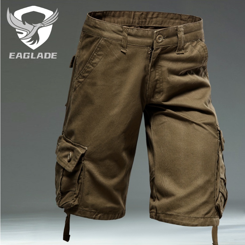 Eaglade Casual Cargo Pants Shorts for Men in Yellow | Shopee Malaysia