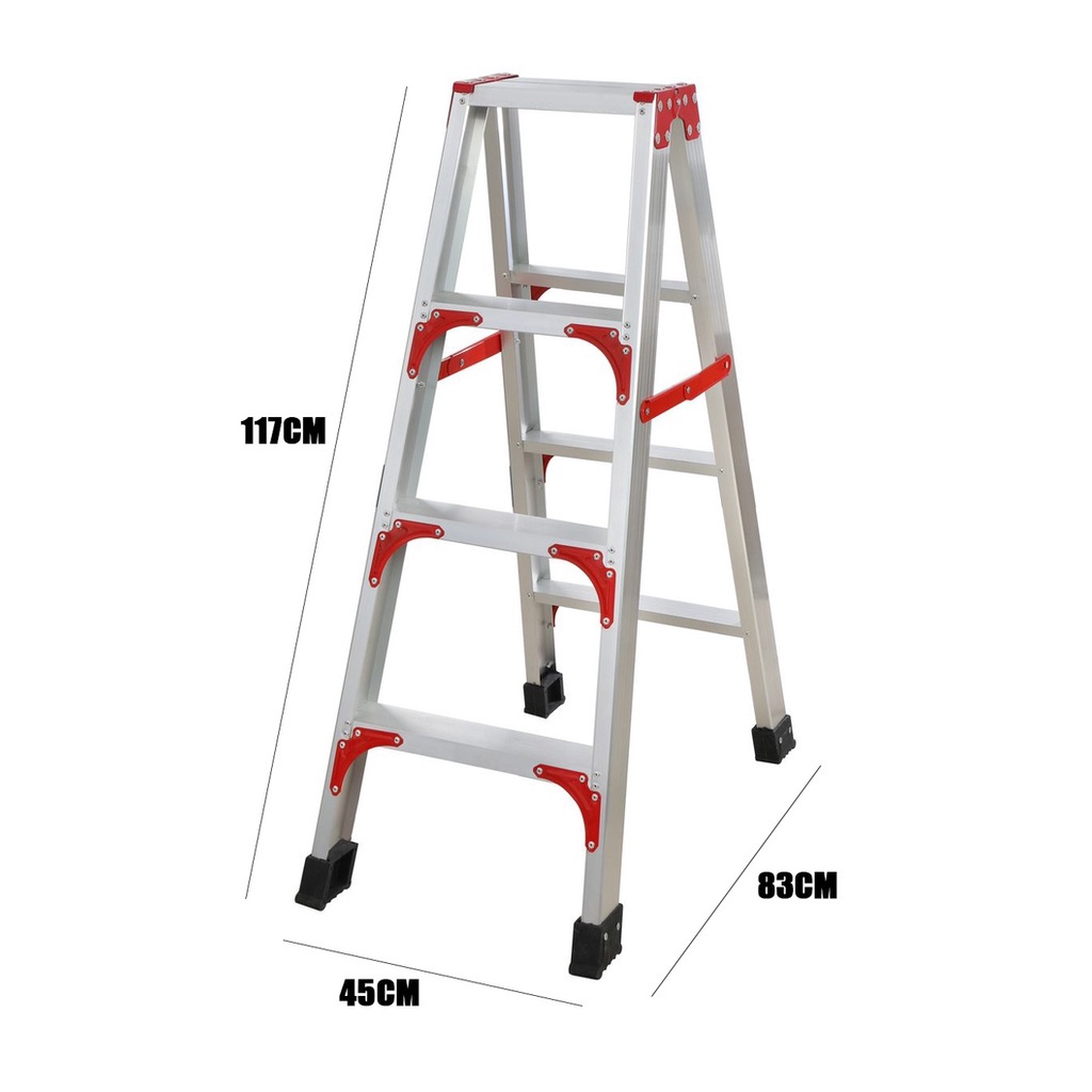 3 4 Step Ladderman Heavy Duty Aluminium Double Sided Ladder Multi Purpose Ladder Foldable Tangga