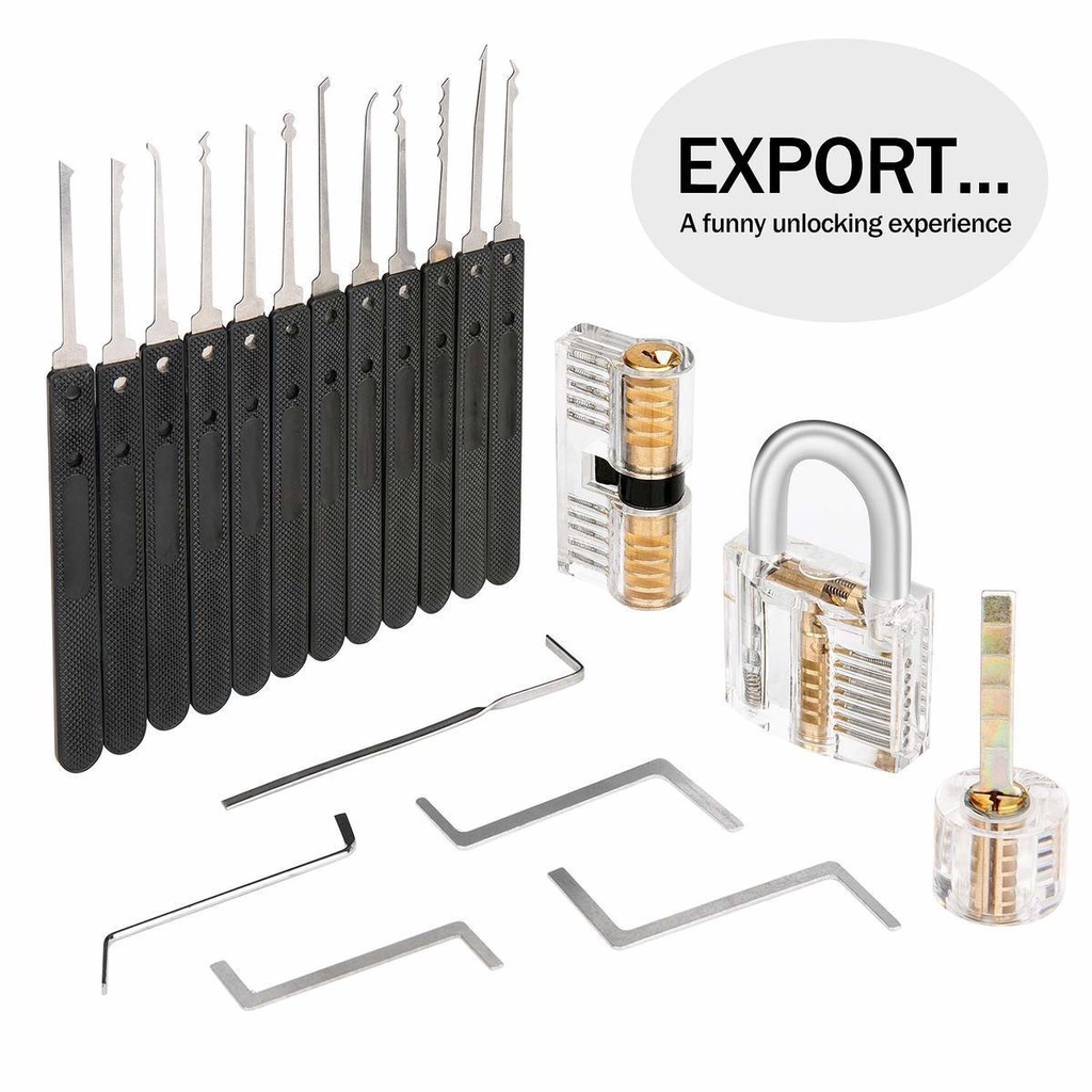 Professional Lock Pick Set , Picking Tool Clear Practice Padlock+Keys