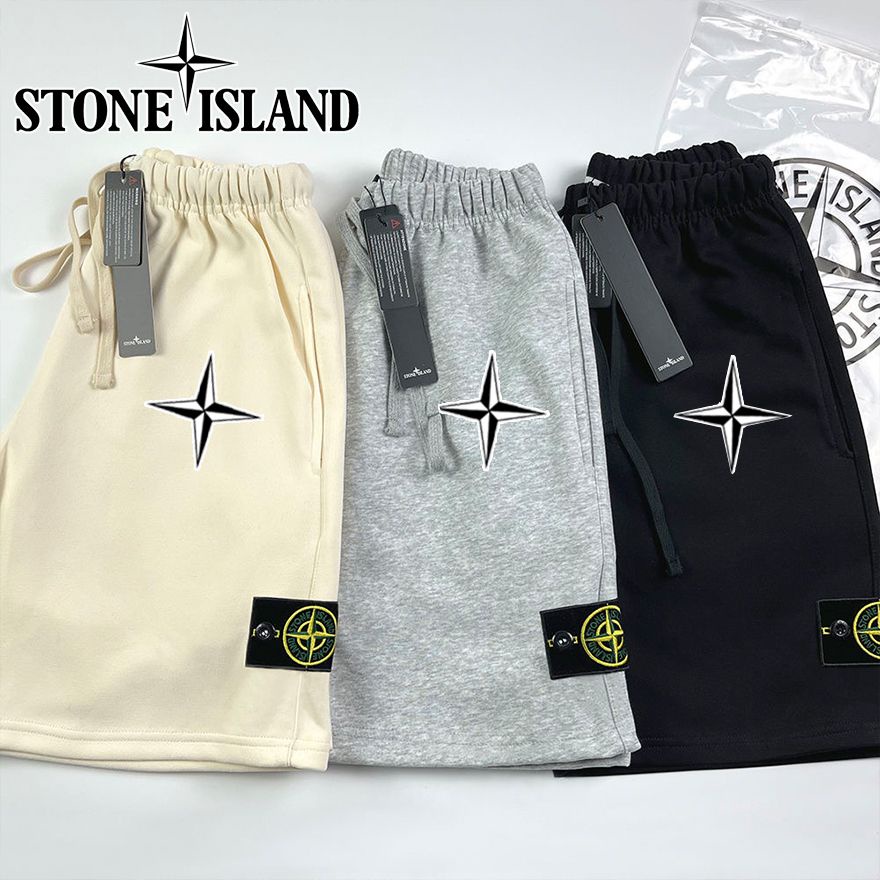 Ready Seluar pendek lelaki Stone island Stone island Functional Badge Shorts Men Loose Casual Overalls Pants Five point Middle Pants Street Wear Shopee Malaysia