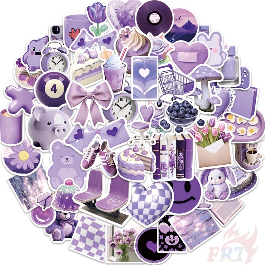50Pcs/Set Ins . Purple Nordic IKEA Styles Series 02 Stickers DIY ...