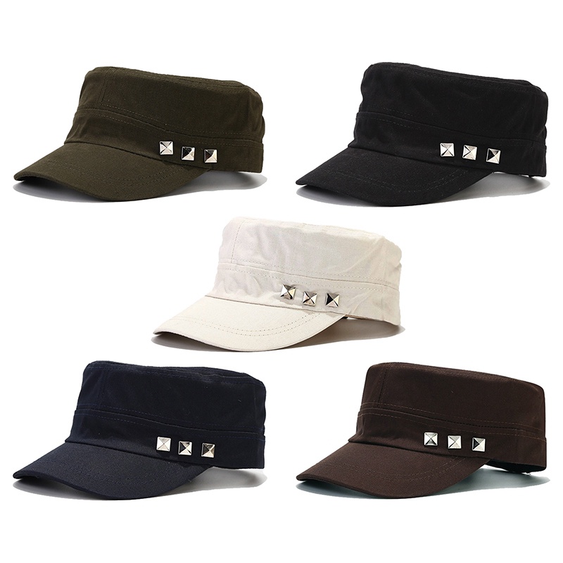 Washed Cotton Military Caps Men Cadet Army Cap Unique Design Vintage ...