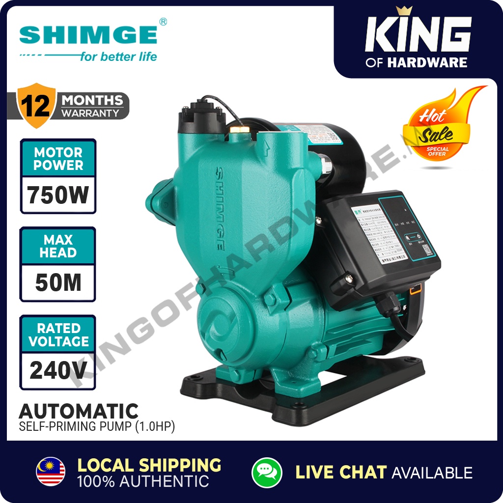 SHIMGE PW-F Automatic Self Priming Water Pump 0.5HP & 1HP | Silent ...