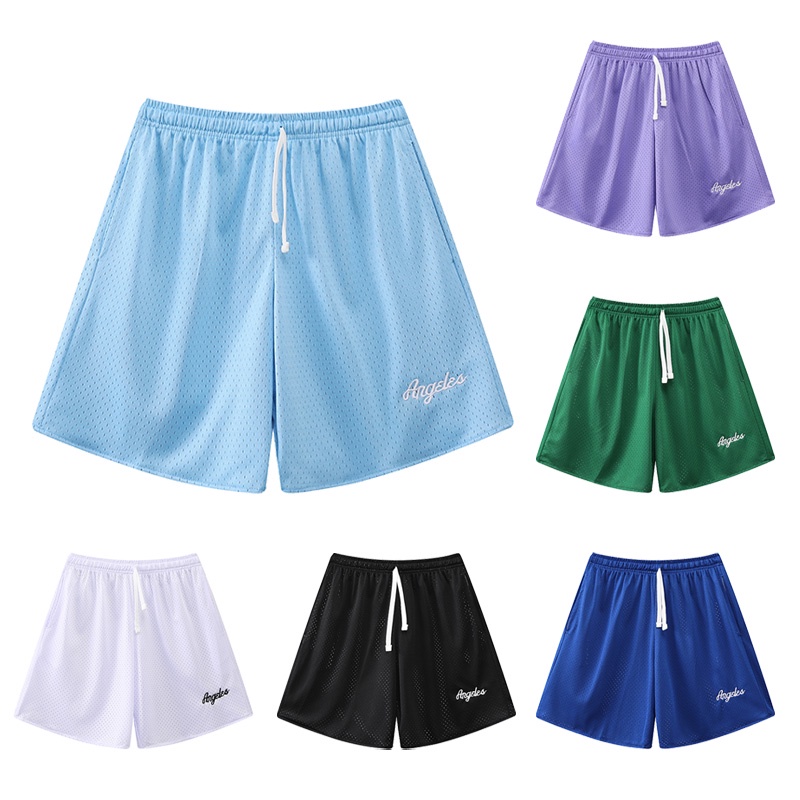 High Quality Embroidered American Basketball Shorts Double Layer Mesh