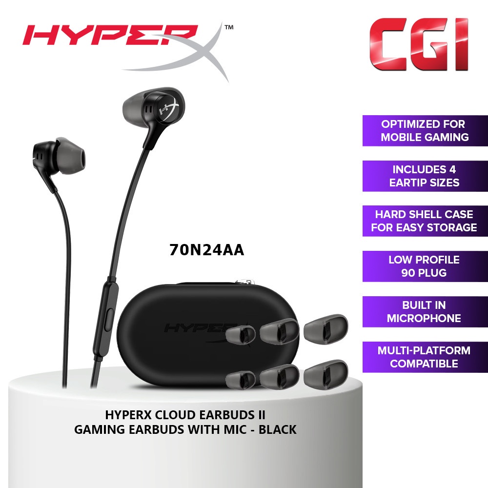 HyperX Cloud Earbuds II Gaming Headphones II with Mic Black (70N24AA