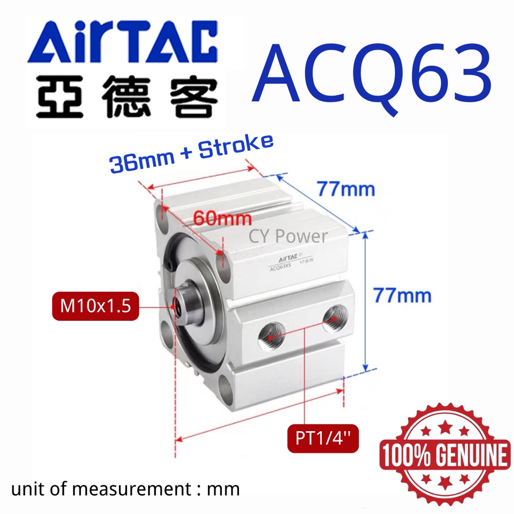 Airtac Acq Series Compact Cylinder Acq Pneumatic