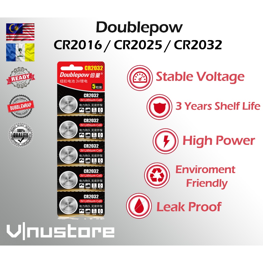 Doublepow CR2032 CR2025 CR2016 Lithium Battery • Jam Tangan • Watch ...