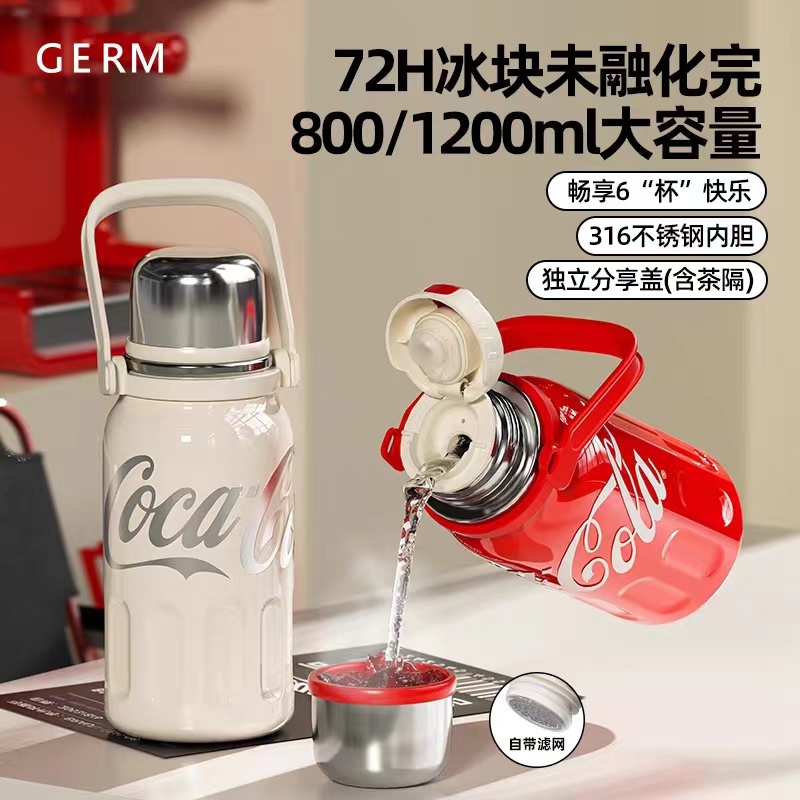 [Ready Stock] GERM CocaCola Genuine CoBranded Thermos Cup 800/1200ml