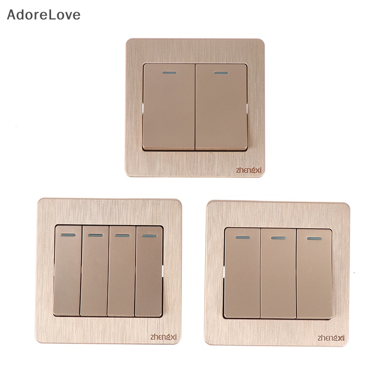 ADL Gold Wall Switch 1/2/3/4 Gang 1Way Button Wall Light Switch On