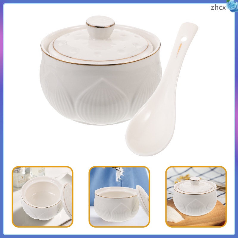 Bowl Ceramic Soup Steaming Bowls Food Serving Stew Egg Cup Porcelain