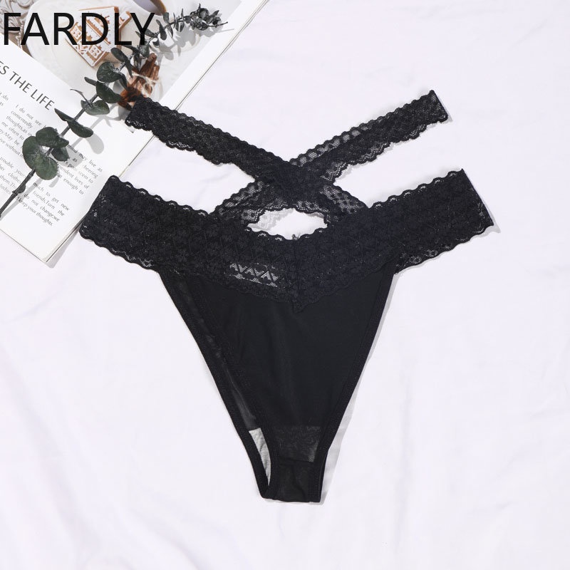 Fardly Black Lace G String Panties For Women Size S L Sexy Underwear