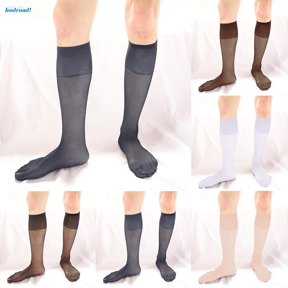 Mens Business Dress Tube Socks InvisibleTraceless Sheer SeeThrough