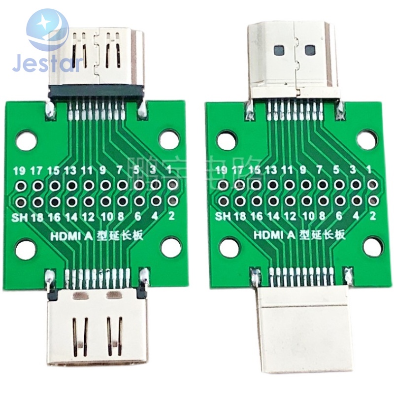 HDMI Male and Female Test Board MINI Connector with Board PCB 2.54mm ...