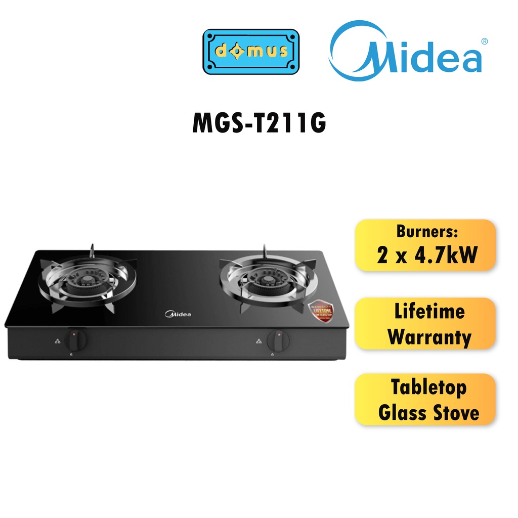 Midea 2 Burner Glasstop Gas Stove (4.7kw) MGST211G Shopee Malaysia