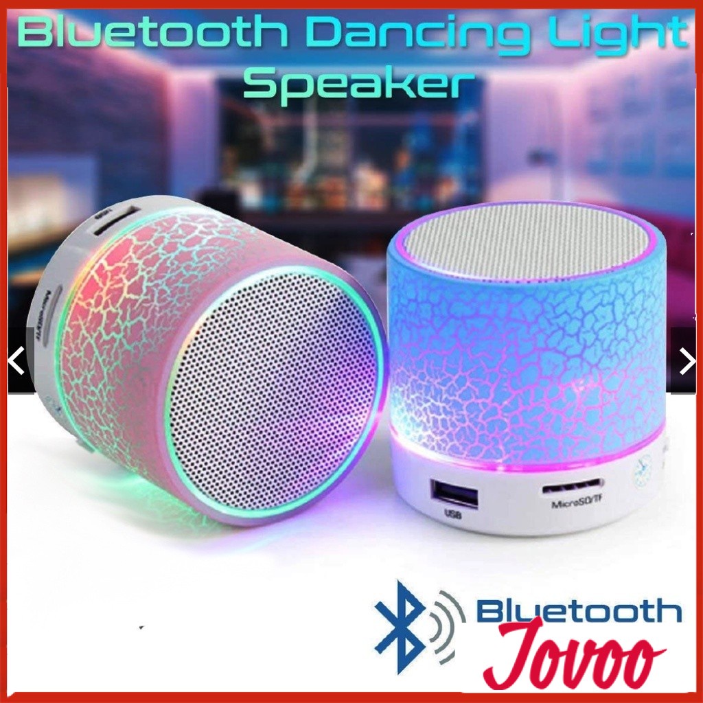 JOVOO Speaker Colorful LED Light Mini Portable Bluetooth Speaker ...