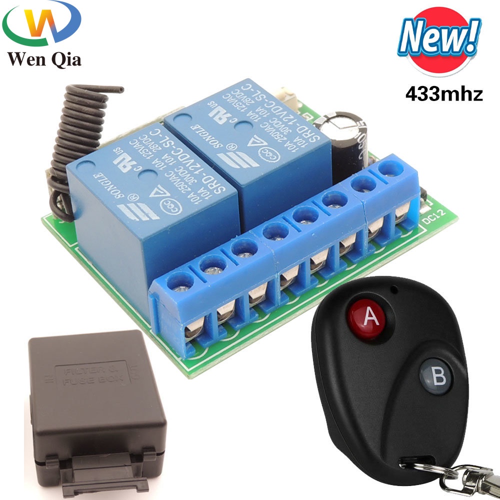 WENQIA 433MHz Rf Autogate 2 Channel Smart Controller Switch DC 12V 10A ...