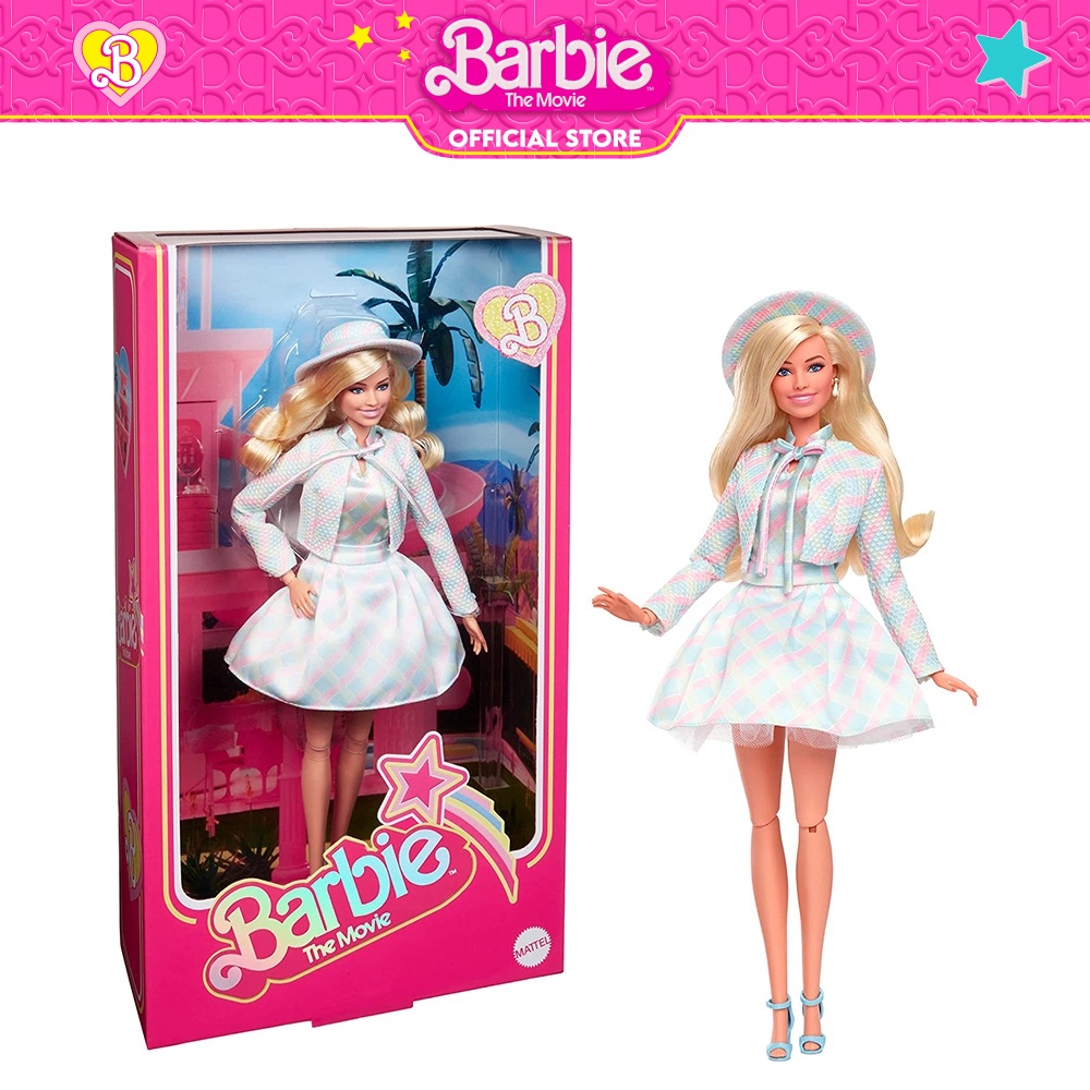 Barbie The Movie “Back To Barbieland” in Blue Plaid Dress Doll (HRF26