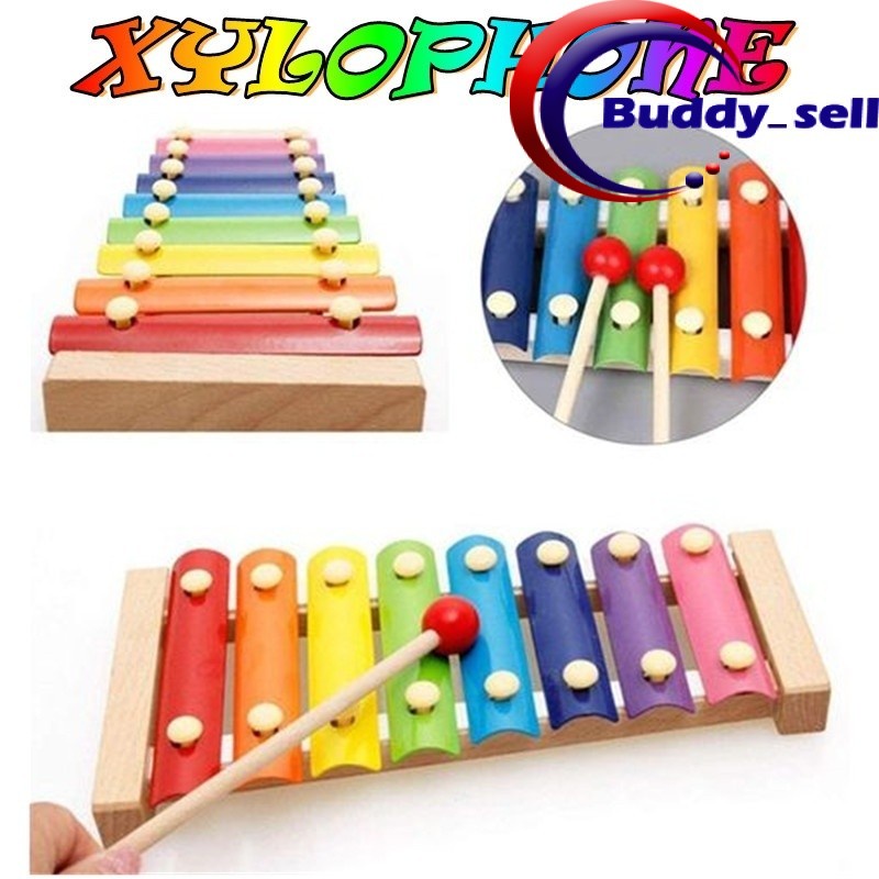 8-Note Kids Wooden Xylophone Piano Wooden MultiColor Piano To Musical ...