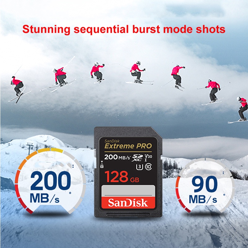 SanDisk 128GB Extreme PRO SDXC C10 UHS-I/U3 V30 SD Memory Card 200MB/s 4K  Video