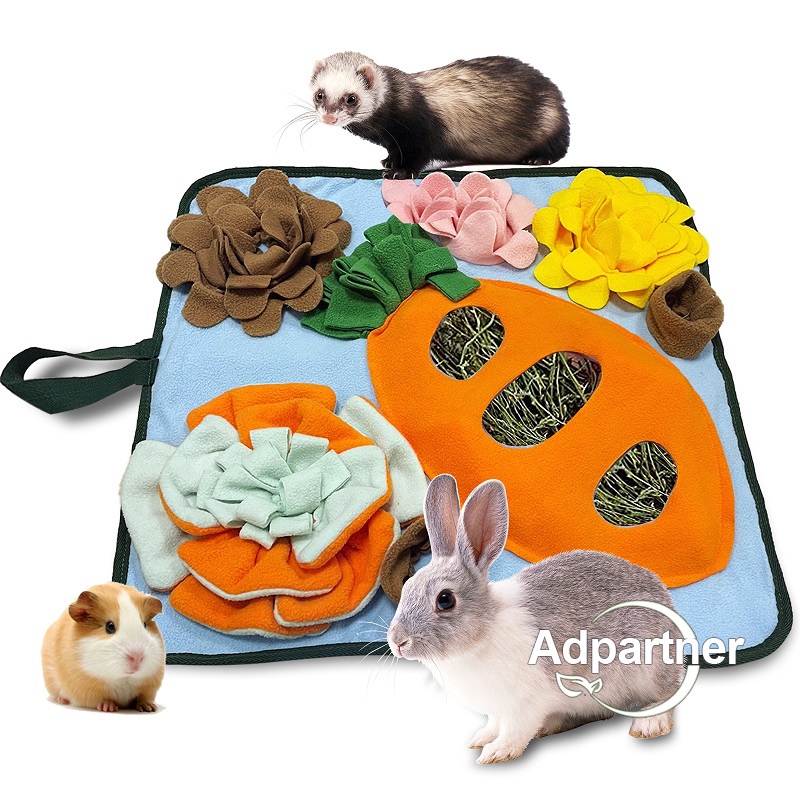 Rabbit Foraging Mat, Interactive Snuffle Feeding Mat Rabbit Hay Feeder