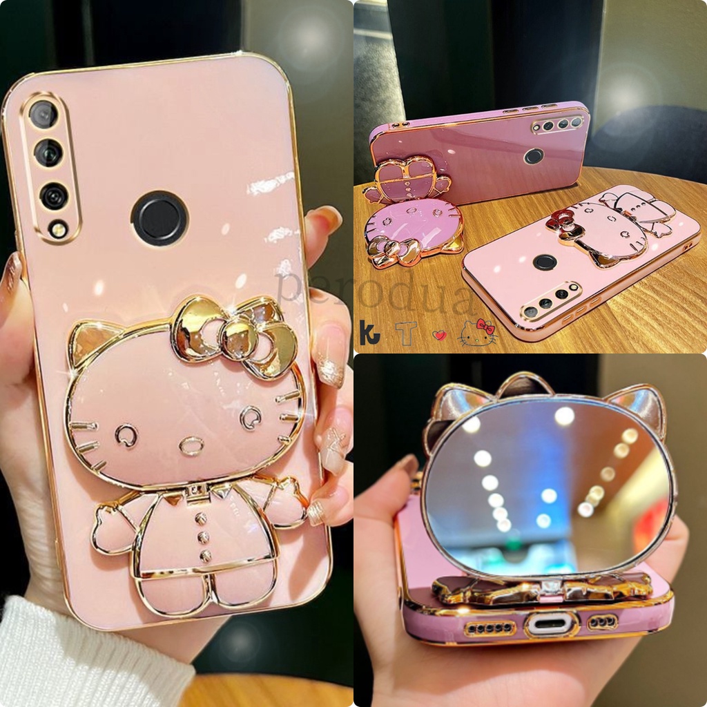 Soft Casing iPhone 15 UItra 14 13 12 11 Pro Max Mini Plus Silicone With  Makeup Mirror Folding Bracket Plating Phone Case