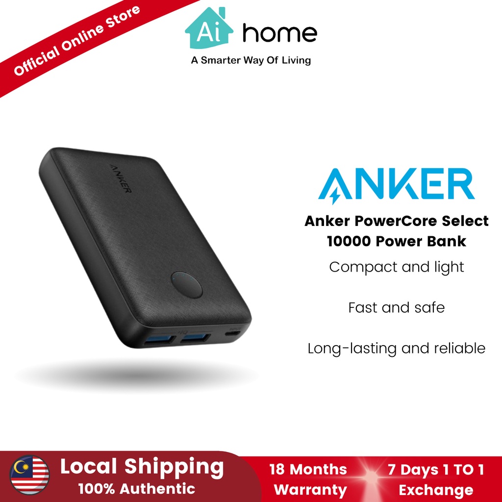 Anker PowerCore Select 10000 Power Bank [Aihome] Compact and light