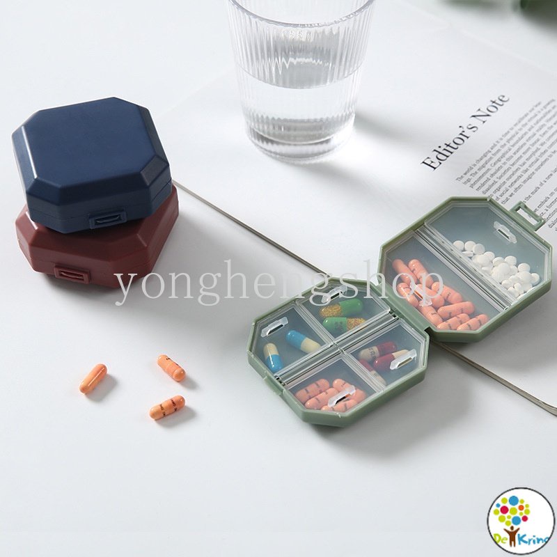DK 6 Grids Mini Pill Box Travel Portable Medicine Storage Boxes Drug ...
