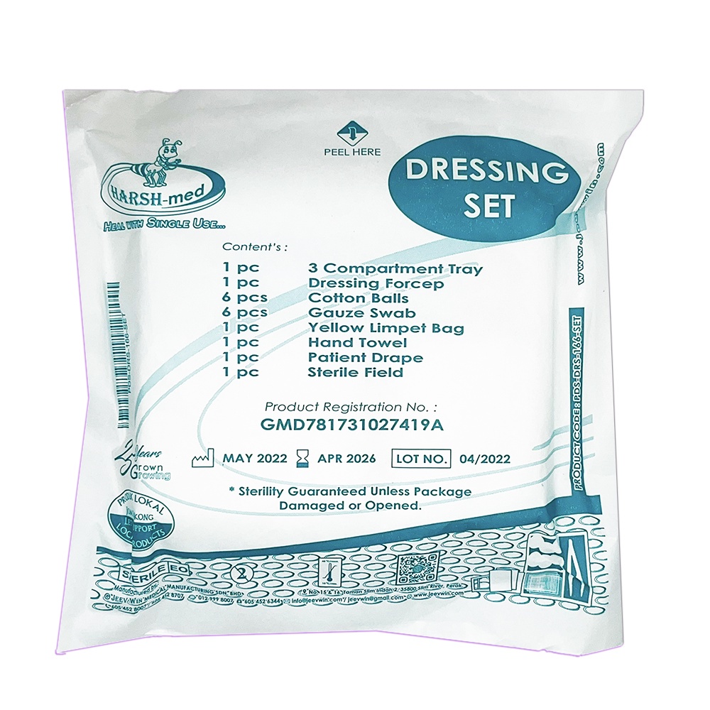 Basic Dressing Sterilized Set [HARSH MED] with 1/3 forceps Wound ...