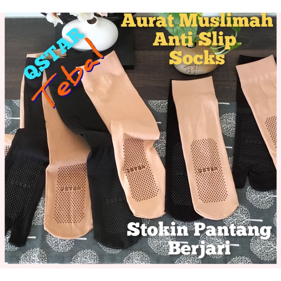 Qstar Stokin Aurat Muslimah Berdoa Antislip Socks 2 Toe Maternity